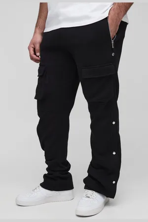 Boohoo Plus Flared Stacked Slim Fit Joggingbroek Met Drukknoopjes