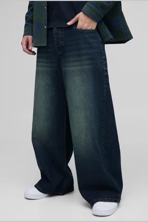 Boohoo Extreem Baggy Onbewerkte Gebleekte Jeans