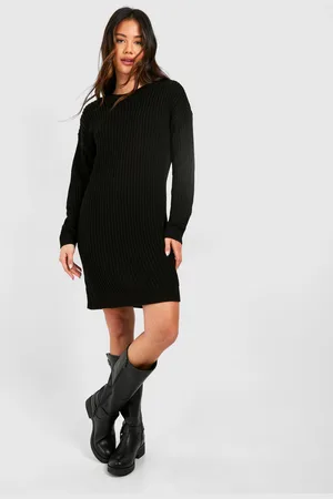 Boohoo Mini Trui Jurk Met Crewneck