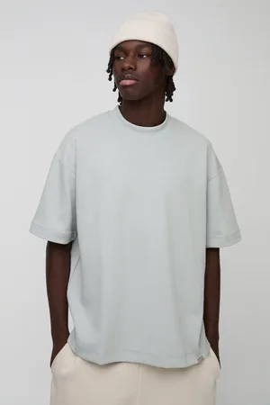 Boohoo Man Oversized Zwaar Verweven T-Shirt Met Brede Nek