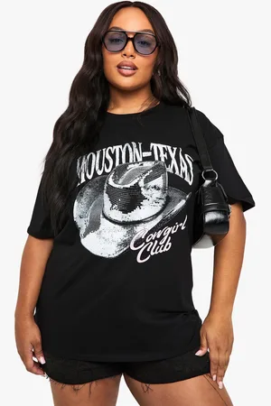 Boohoo Plus Oversized Cowgirl Hoed T-Shirt Met Print