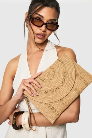 Boohoo Geplooide Raffia Handtas