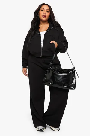 Boohoo Plus Wide Leg Joggingbroek Met Touwtjes
