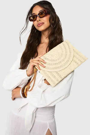 Boohoo Geplooide Raffia Handtas