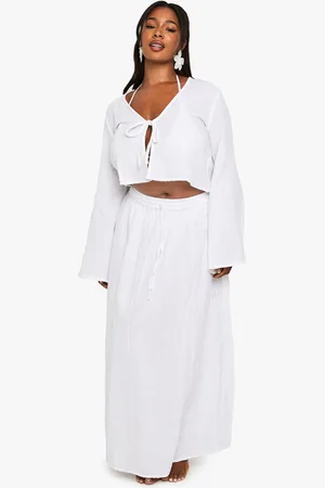Boohoo Plus Maxi Rok Met Strik