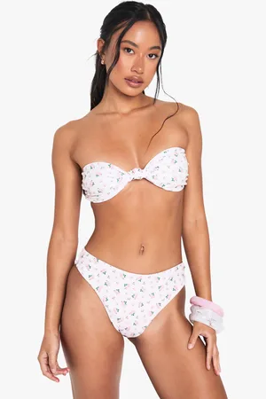 Boohoo Geknoopte Bandeau Bikini Top Met Bloemenprint Essentials