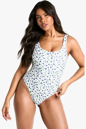 Boohoo Bloemenpatroon Badpak Met Vierkante Hals