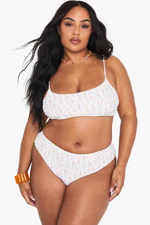 Boohoo Plus Omkeerbaar Bloemenpatroon Bikini Broekje Met Zijstrikjes