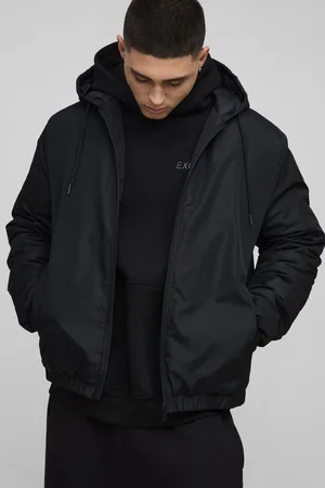 Boohoo Licht Gewatteerd Regular Fit Bomberjack Met Capuchon