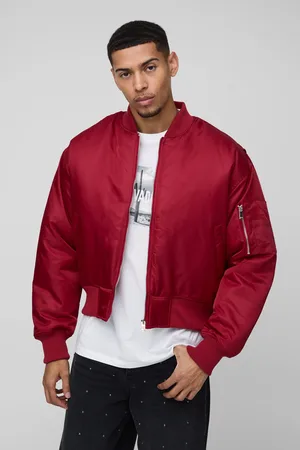 Boohoo Oversized Nylon Boxy Bomberjack Met Ronde Zoom