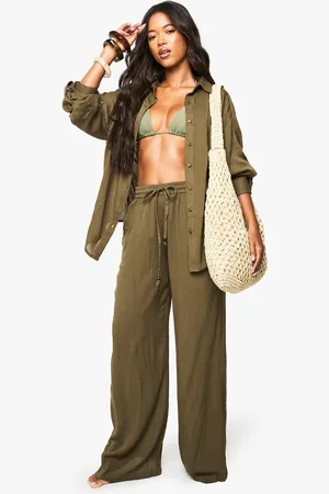 Boohoo Wide Leg Strandwear Essentials Broek