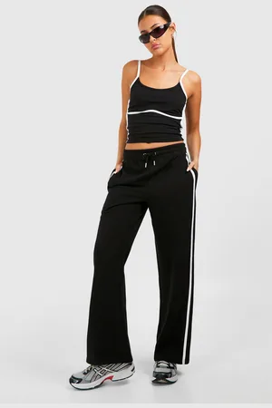 Boohoo Hemdje Met Biezen En Joggingbroek Met Rechte Pijpen Set