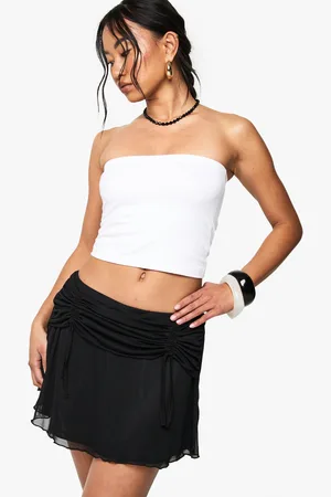 Boohoo Geplooide Losse Mesh Rok Met Print