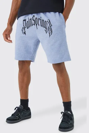 Boohoo Baggy Overdye Jersey Palm Print Shorts Met Kruis