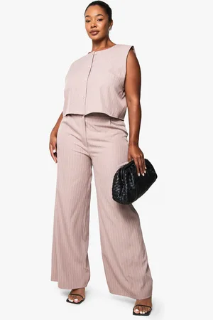 Boohoo Plus Wide Leg Broek Met Broek