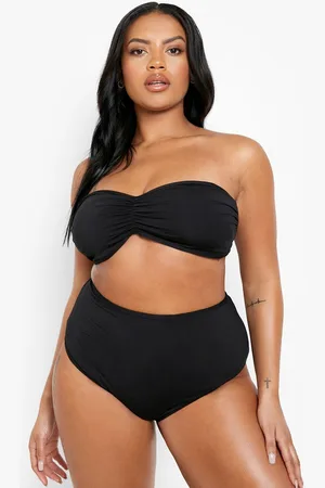 Boohoo Plus Strapless Bikini Set Met Hoge Taille