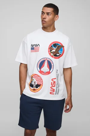 Boohoo Oversized Gelicenseerd Nasa T-Shirt Met Brede Nek