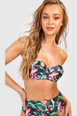 Boohoo Tropische Gewatteerde Bikini Top Met Beugel