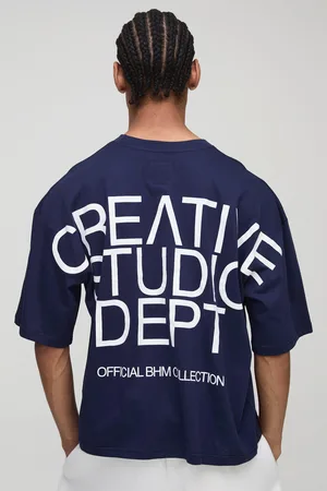 Boohoo Oversized Boxy Creative Studio Dept T-Shirt Met Print