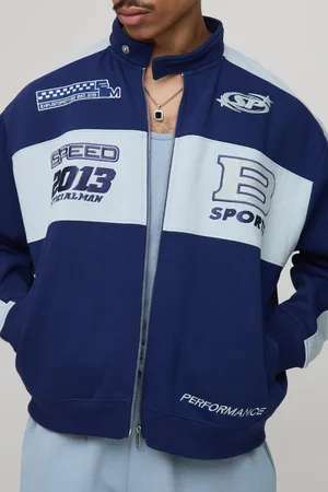 Boohoo Oversized Jersey Bomberjack Met Moto Kraag