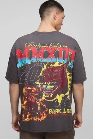 Boohoo Oversized Groot Canine Worldwide 2013 T-Shirt Met Print