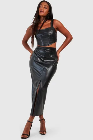 Boohoo Nepleren Midaxi Rok Met Split