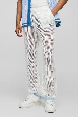 Boohoo Gestreepte Gebreide Baggy Joggingbroek Met Open Stiksels