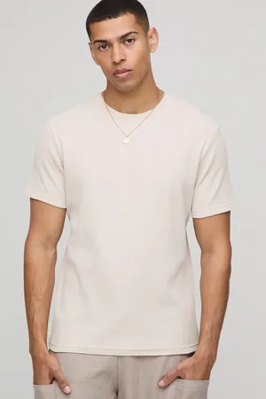 Boohoo Wafel Gebreid Slim Fit T-Shirt