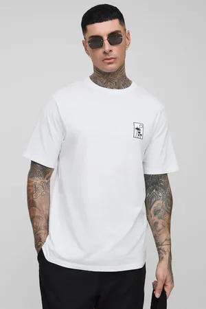 Boohoo Tall Geborduurd Regular Fit Palmboom T-Shirt