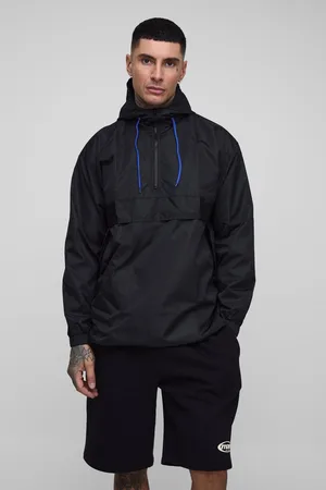 Boohoo Tall Oversized Windbreaker Met Capuchon En Korte Rits