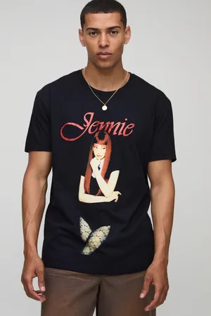 Boohoo Oversized Gelicenseerd Zwart Jennie Kim T-Shirt