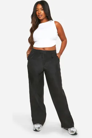 Boohoo Plus Geweven Korset Met Strik En Wide Leg Broek