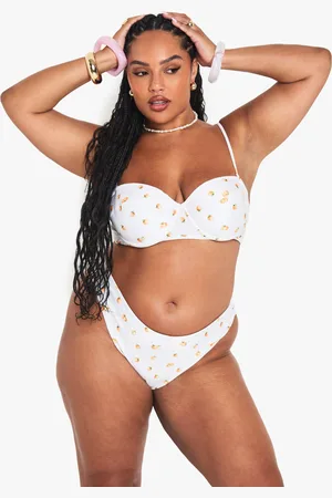 Boohoo Plus Tangerine Bikini Broekje Met Hoge Taille