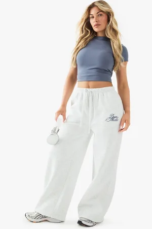 Boohoo Dsgn Studio Contrasterende Joggingbroek Met Tekst En Rechte Pijpen