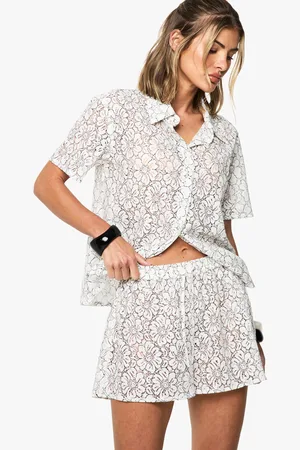 Boohoo Kanten Strand Shorts Met Touwtjes