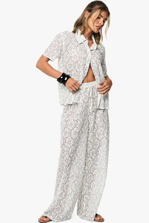 Boohoo Kanten Strand Broek Met Touwtjes