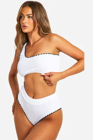Boohoo Gekreukeld High Waist Bikini Broekje Met Contrasterende Zoom