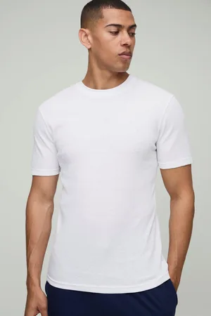Boohoo Geribbeld Muscle Fit T-Shirt