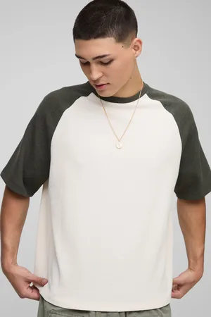 Boohoo Oversized Dik Wafel Gebreid Boxy Raglan T-Shirt