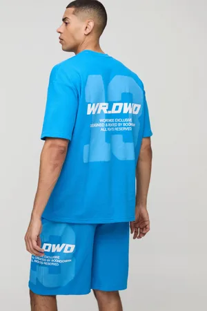 Boohoo Oversized Wafel Gebreid 13 T-Shirt En Shorts Set