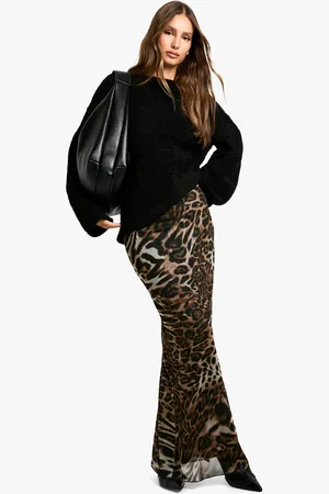 Boohoo Mesh Luipaardprint Maxi Rok