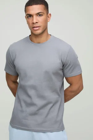 Boohoo Wafel Gebreid Slim Fit T-Shirt