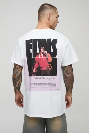 Boohoo Oversized Gelicenseerd Wit Elvis Presley T-Shirt