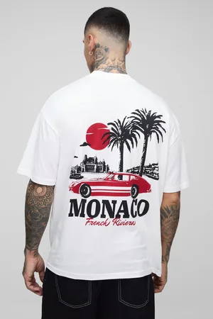 Boohoo Tall Oversized Monaco Palm Print T-Shirt