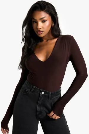 Boohoo Strakke One Piece Met Dubbele Lagen