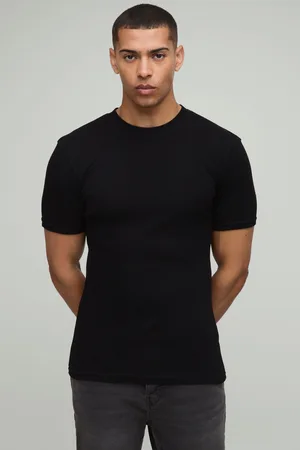 Boohoo Geribbeld Muscle Fit T-Shirt