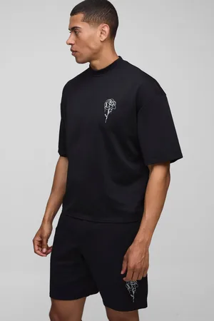 Boohoo Oversized Scuba Boxy Bloemen T-Shirt En Shorts Set