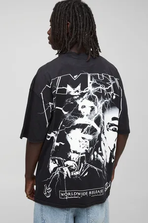 Boohoo Oversized Oversized Zwart Official T-Shirt Met Print