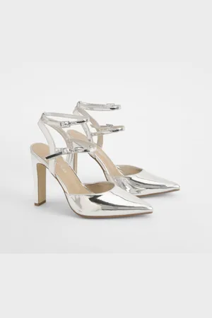 Boohoo Metallic Nepleren Pumps Met Dubbele Bandjes