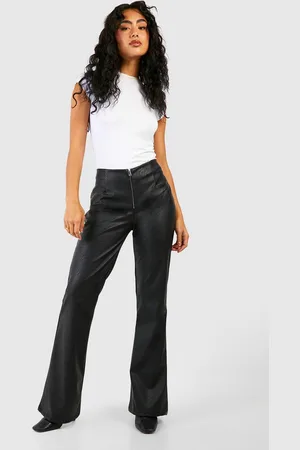 Boohoo Nepleren Broek Met Wijde Pijpen En Rits